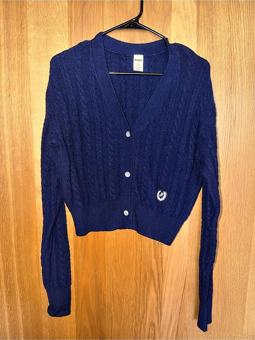 PINK Cable Knit Cardigan in Blue Size XS Like New